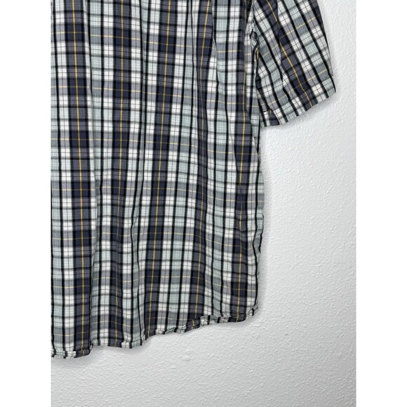 Carhartt Relaxed Fit Blue Grey Yellow Plaid Short Sleeve Button Shirt Men's L - Picture 12 of 16
